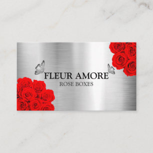 Carte De Visite Boîte à Roses Cadeaux Fleurs