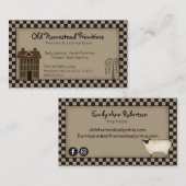 Carte De Visite Boite à salé primitive rustique Willow Tree Pays (Devant / Derrière)