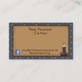 Carte De Visite Boite à saler rustique primitive de campagne & Éto (Dos)