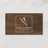 Carte De Visite Boîte blanche en bois rustique Razor (Devant)