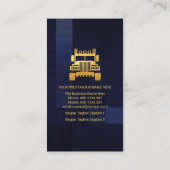 Carte De Visite Boîte bleue Grunge Gold Face Truck Transport (Dos)