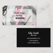 Carte De Visite Boîte cadeau Black and White Stripe Designer bijou (Devant / Derrière)