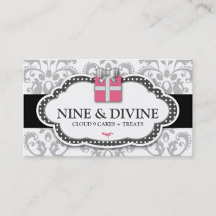 Carte De Visite Boîte-cadeau divine de damassé du blanc 311 gris