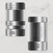 Carte De Visite Boîte d'argent en aluminium avec collier oculaire (Devant / Derrière)