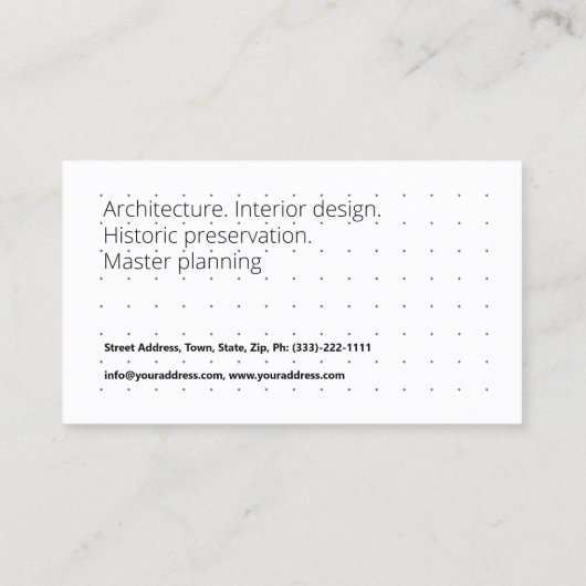 Carte De Visite Boîte de Design d'intérieur Architecture Master Pl (Dos)