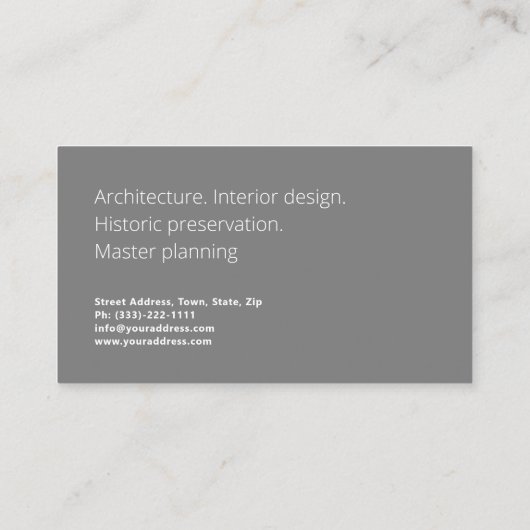 Carte De Visite Boîte de Design d'intérieur Architecture Master Pl (Dos)