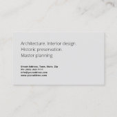 Carte De Visite Boîte de Design d'intérieur Architecture Master Pl (Dos)