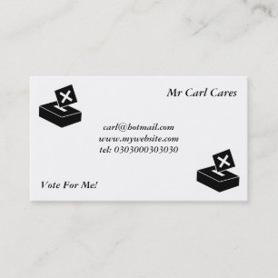 Carte De Visite Boîte de vote noir