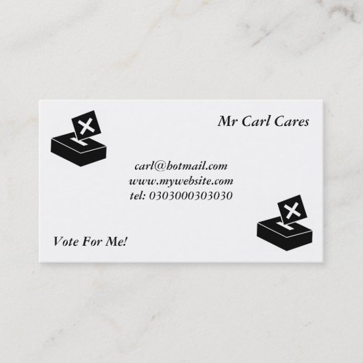Carte De Visite Boîte de vote noir (Devant)