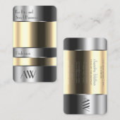 Carte De Visite Boîte en aluminium avec substances beiges Lettres  (Devant / Derrière)