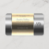 Carte De Visite Boîte en aluminium avec substances beiges Lettres  (Dos)