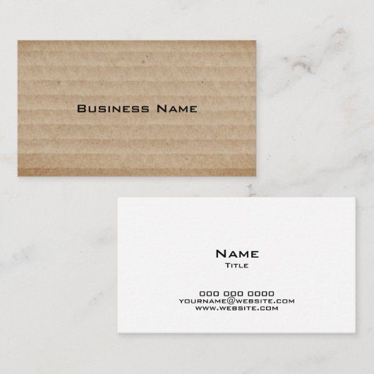 Carte De Visite Boîte en carton usé (Devant / Derrière)