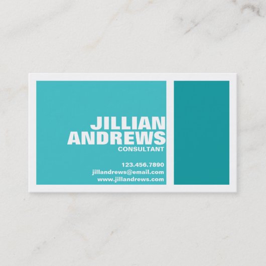 Carte De Visite Boîte fendue moderne audacieuse - Teal (Devant)