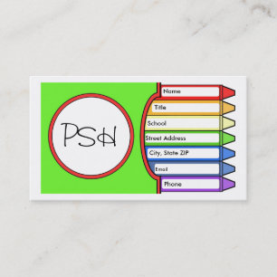 Carte De Visite Boîte initiale de crayons