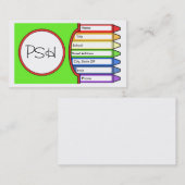 Carte De Visite Boîte initiale de crayons (Devant / Derrière)