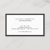 Carte De Visite BOÎTE LOGO avec VOTRE INITIAL/MONOGRAM noir/blanc (Dos)