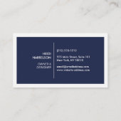 Carte De Visite BOÎTE LOGO avec VOTRE INITIAL/MONOGRAM sur BLEU SO (Dos)