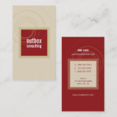 CARTE DE VISITE boîte moderne monogramme maroon or (Devant / Derrière)