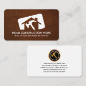 Carte De Visite Boîte rectangle Bois Bois Accueil (Devant / Derrière)