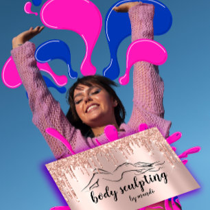 Carte De Visite Boîtes de Parties scintillant du logo de beauté