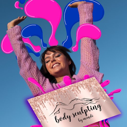 Carte De Visite Boîtes de Parties scintillant du logo de beauté