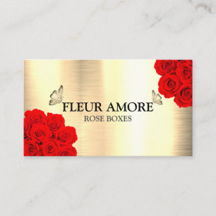 Carte De Visite Boîtes de roses cadeaux Fleurs Flowerbox