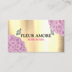 Carte De Visite Boîtes de roses cadeaux Fleurs Flowerbox