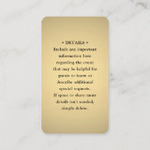 Carte De Visite Boîtier 100 Pack QR RSVP Mariage Faux Gold (Dos)