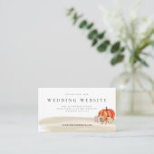 Carte De Visite Boîtier du site Mariage de automne Citrouille d'au (Debout devant)