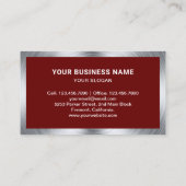 Carte De Visite Boîtier en acier rouge foncé (Dos)