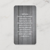 Carte De Visite Boîtier en bois 100 pack QR RSVP Mariage gris Faux (Dos)