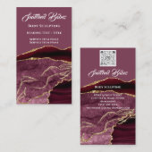 Carte De Visite Boîtier Logo Massage Sculpture SPA or QRCODE Rose (Devant / Derrière)