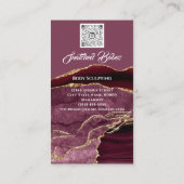 Carte De Visite Boîtier Logo Massage Sculpture SPA or QRCODE Rose (Dos)