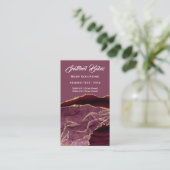 Carte De Visite Boîtier Logo Massage Sculpture SPA or QRCODE Rose (Debout devant)