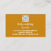 Carte De Visite Boîtier Massage Logo Rose Bikini Jaune QR (Dos)