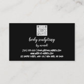 Carte De Visite Boîtier Massage Logo Rose Gold Bikini QR (Dos)