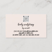 Carte De Visite Boîtier Massage Logo Rose Gold Bikini QR (Dos)