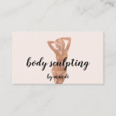 Carte De Visite Boîtier Massage Logo Rose Gold Bikini QR (Devant)