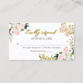 Carte De Visite Boîtier RSVP à papillon flou doux 16 (Devant)