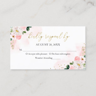 Carte De Visite Boîtier RSVP Floral Sweet 16 Blush
