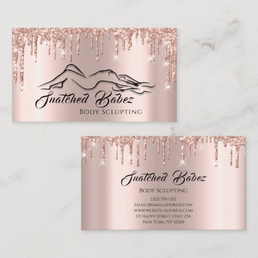 Carte De Visite Boîtier Sclupting Beauté Logo Parties scintillant (Devant / Derrière)