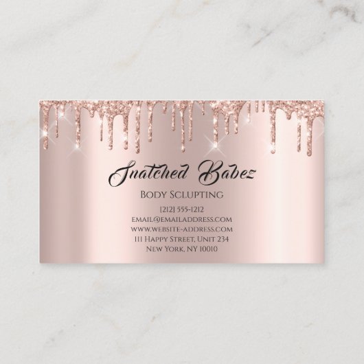 Carte De Visite Boîtier Sclupting Beauté Logo Parties scintillant  (Dos)