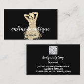 Carte De Visite Boîtier Sclupting Logo de massage Noir Blanc Or (Devant / Derrière)
