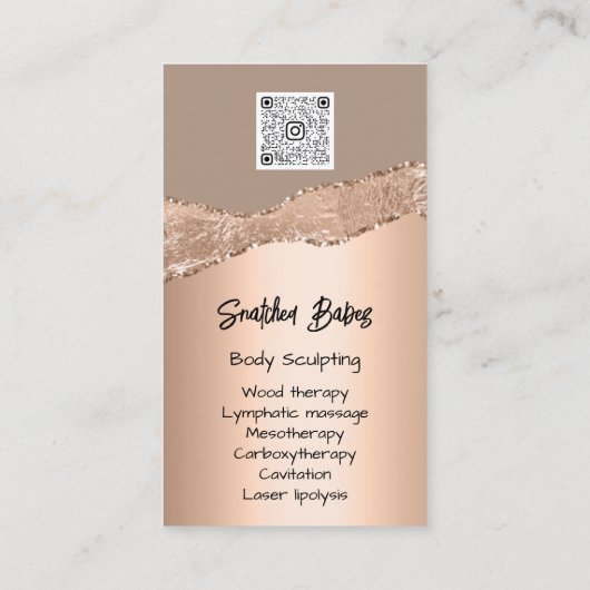 Carte De Visite Boîtier Sculpter Cosmétique Logo QR Code Rose Glam (Dos)