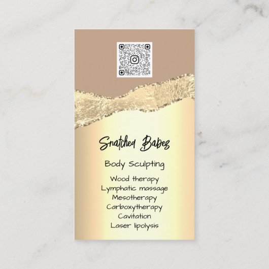 Carte De Visite Boîtier Sculpter Cosmétique Logo QR Code Rose Or (Dos)