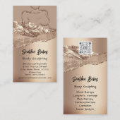 Carte De Visite Boîtier Sculpter Cosmétique Logo QR Code Rose Part (Devant / Derrière)