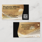 Carte De Visite Boke de loterie à étincelles d'or | Code QR (Devant / Derrière)