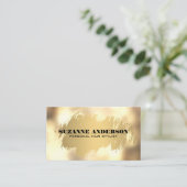 Carte De Visite Boke Or En Cuir Brossé Or (Debout devant)