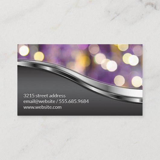 Carte De Visite Bokeh | Arrière - plan métallique (Dos)