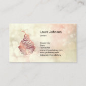 Carte De Visite Bokeh Cakes & Sweets Cupcake Accueil Boulangerie (Dos)